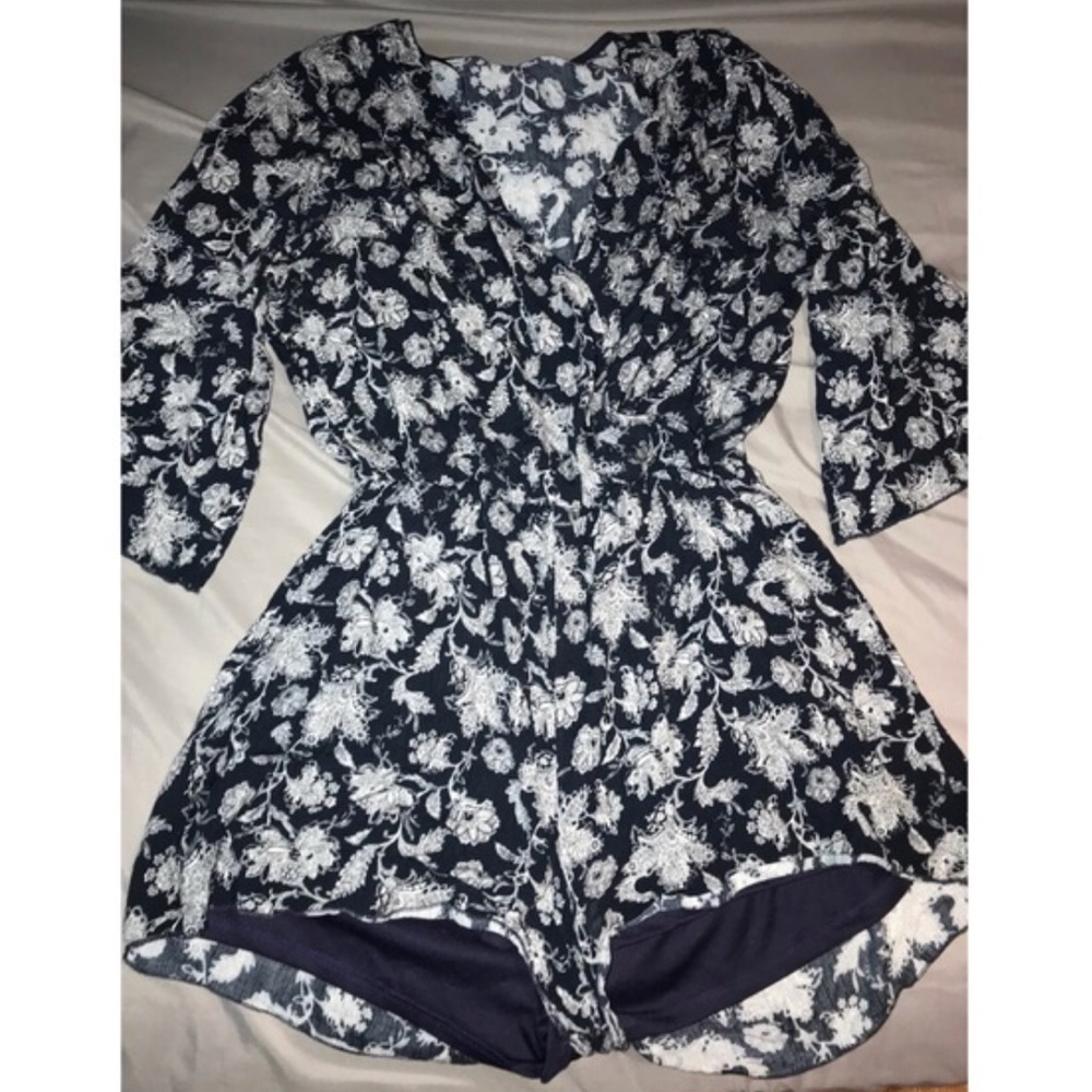 Navy and white Romper
